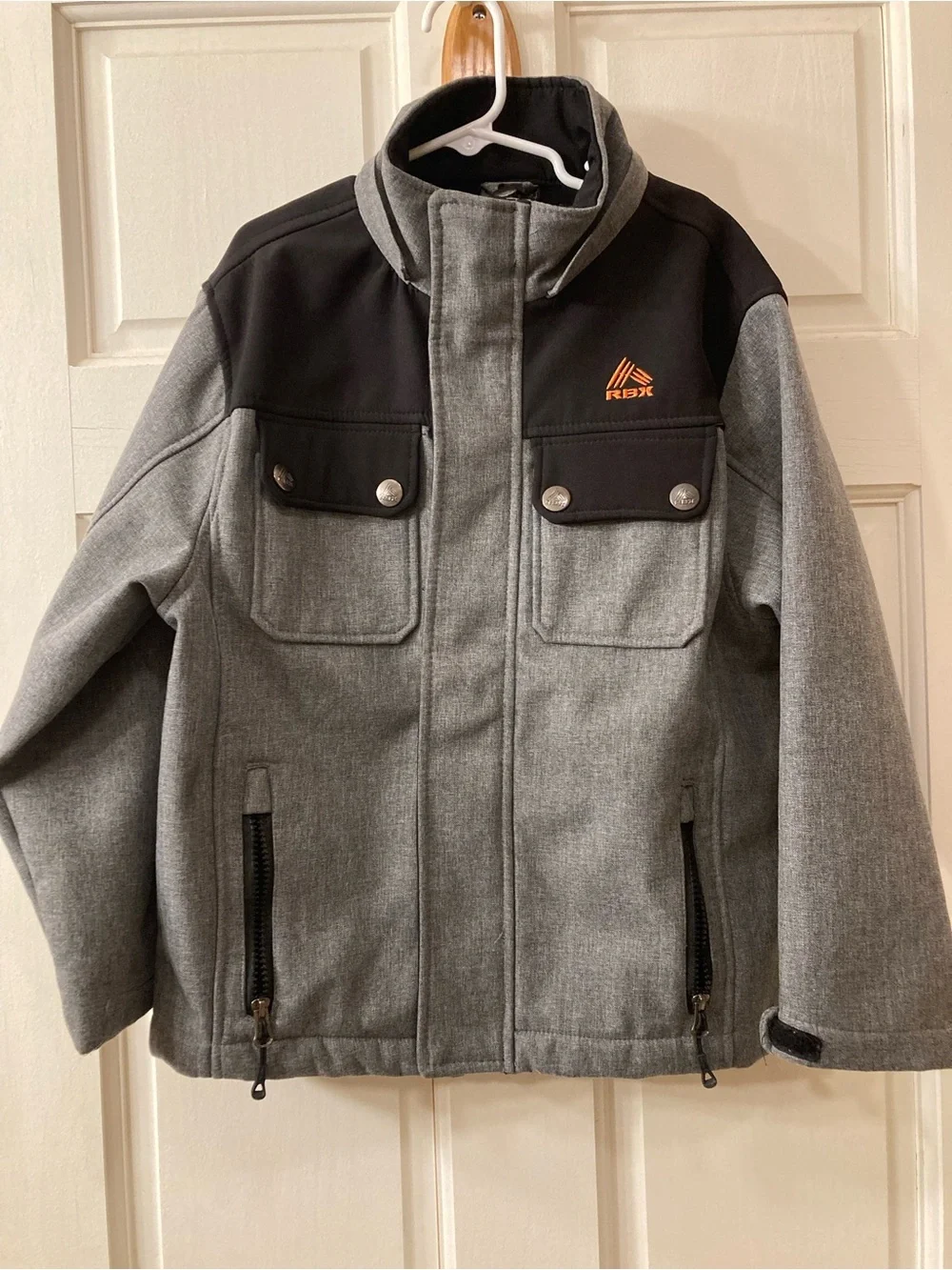 RBX Grey and Black Kids Jacket with Orange Logo